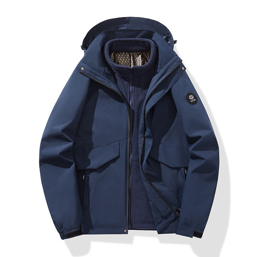 Outdoor jacket logo thickened down cotton windbreaker jacket windproof waterproof jacket work clothes printed