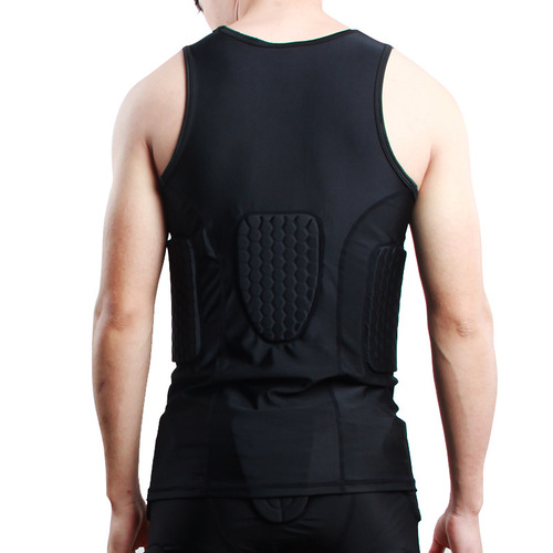 Wholesale cross-border anti-collision vest, anti-fall football tight-fitting sports protective gear, sleeveless shoulder pads, waist pads, jersey, basketball uniforms