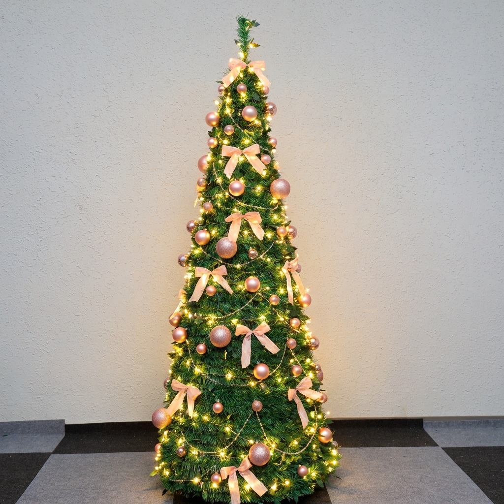 Árbol de Navidad retráctil plegable paquete doméstico decoración de Navidad árbol de torre de PVC 1.8m nuevo solo transfronterizo