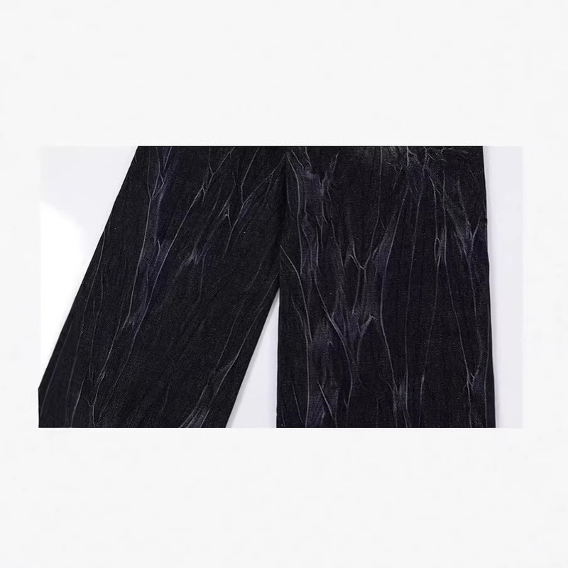 Loose Jeans for Men and Women, Wide-Leg, Vintage-Style, Patterned, Aesthetic Denim Pants, Punk Gothic Hip-Hop Street Style