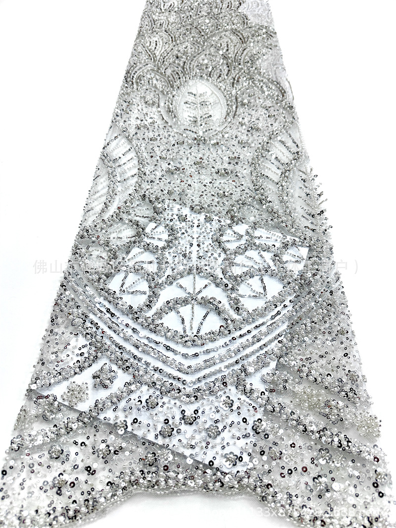 Fabricante de nueva tela de cuentas flor de tela de lenteja alta fotografía vestido de boda vestido de moda tela de vestido image 8