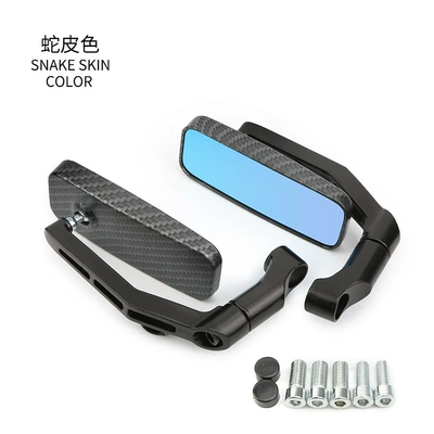 Motorcycle Modified rearview mirror handlebar auxiliary mirror modified mirror rearview mirror Sports Car Rearview Mirror (Motorcycle rearview mirror) - square-curved-rod-rearview-mirror-2009-snakeskin