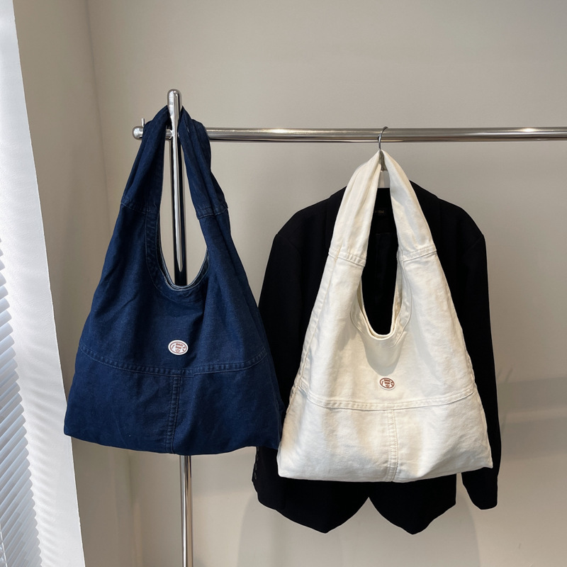 denim one-shoulder bag