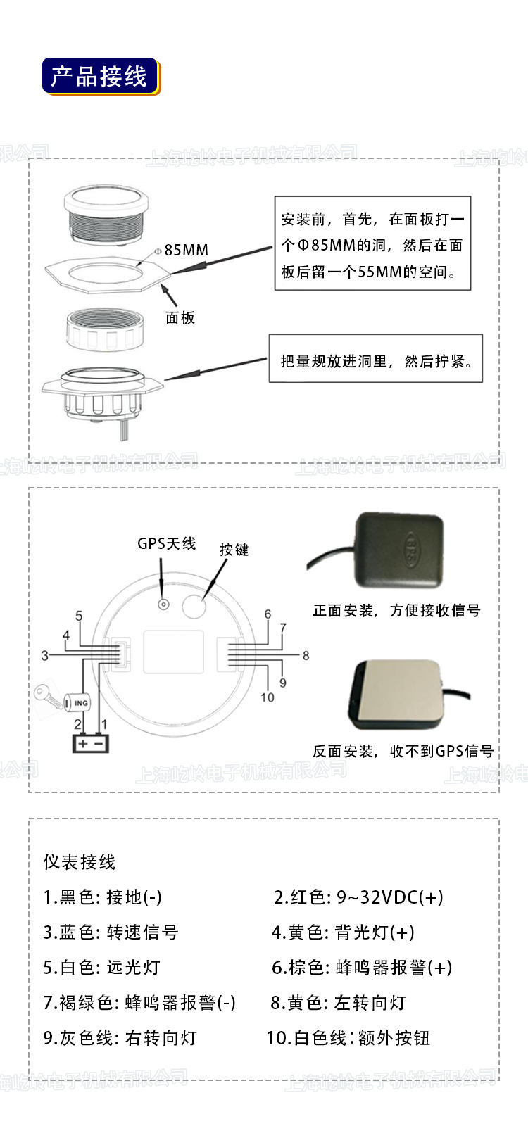 Cross-border hot-selling two-in-one meter 85mm tachometer GPS speed meter with mileage left and right turn signal high beam