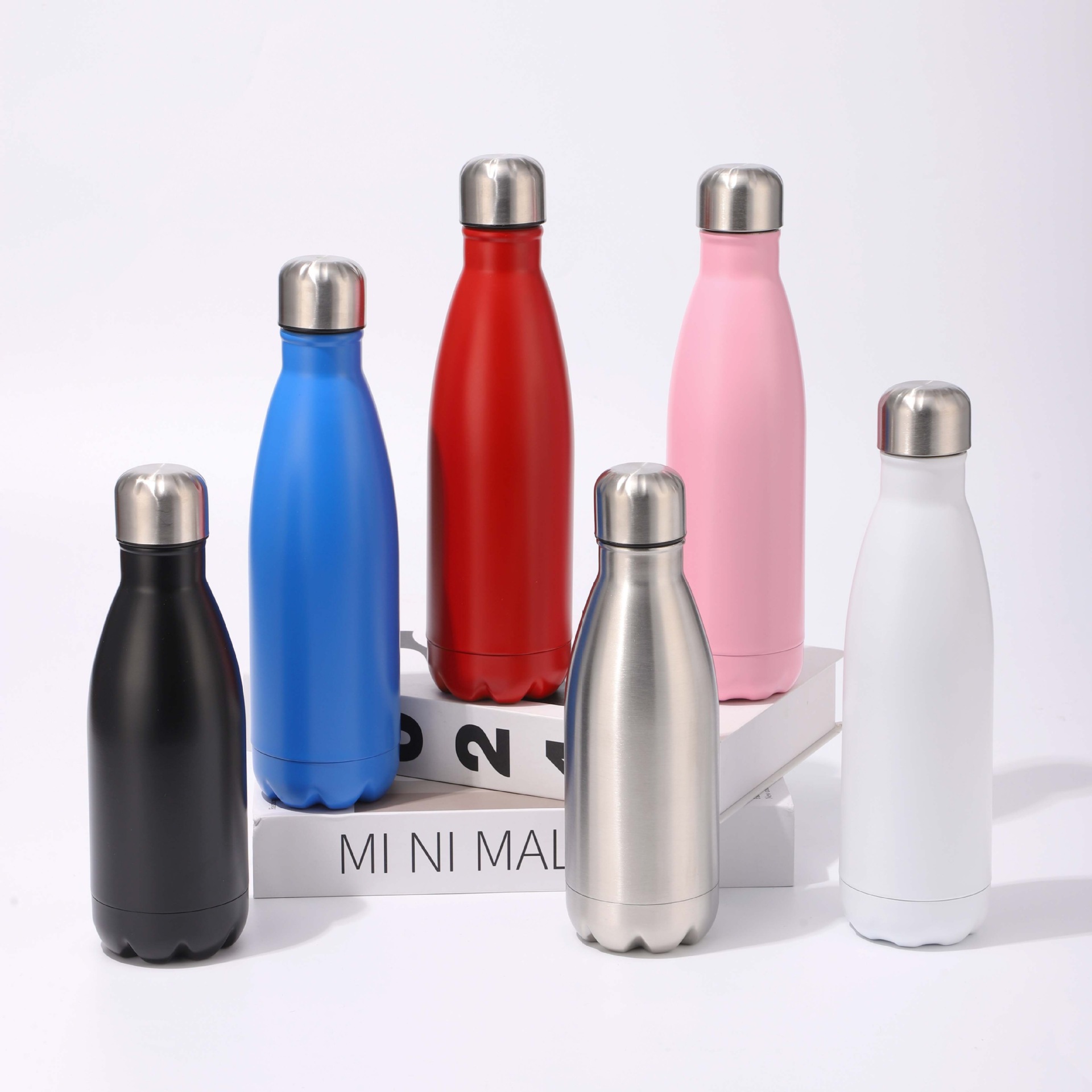 Botellas de cola transfronterizas 304 vasos de agua de una sola capa de acero inoxidable cabeza de bala hervidor de agua deportivo regalo logotipo grabado
