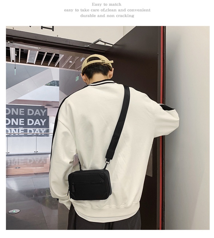 Men's Solid Color Pu Leather Zipper Shoulder Bag display picture 6