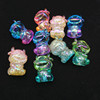 Acrylic transparent animal jack beads half -holy crack UV plating calf -shaped LED lighting pen ornament pen accessories