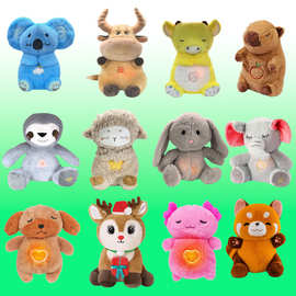 跨境新品会发光音乐毛绒玩具小水獭考拉熊玩偶卡皮巴拉呼吸熊公仔