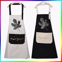 圍裙男女美容美甲家用廚房網紅上班做飯工作服時尚透氣圍腰印廣告