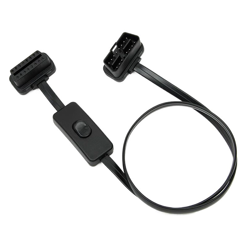 Автомобиль OBD2 с переключателем удлинительной линии плоской линии OBD линии от мужчины к женщине ультратонкой соединительной линии лапши 60 см
