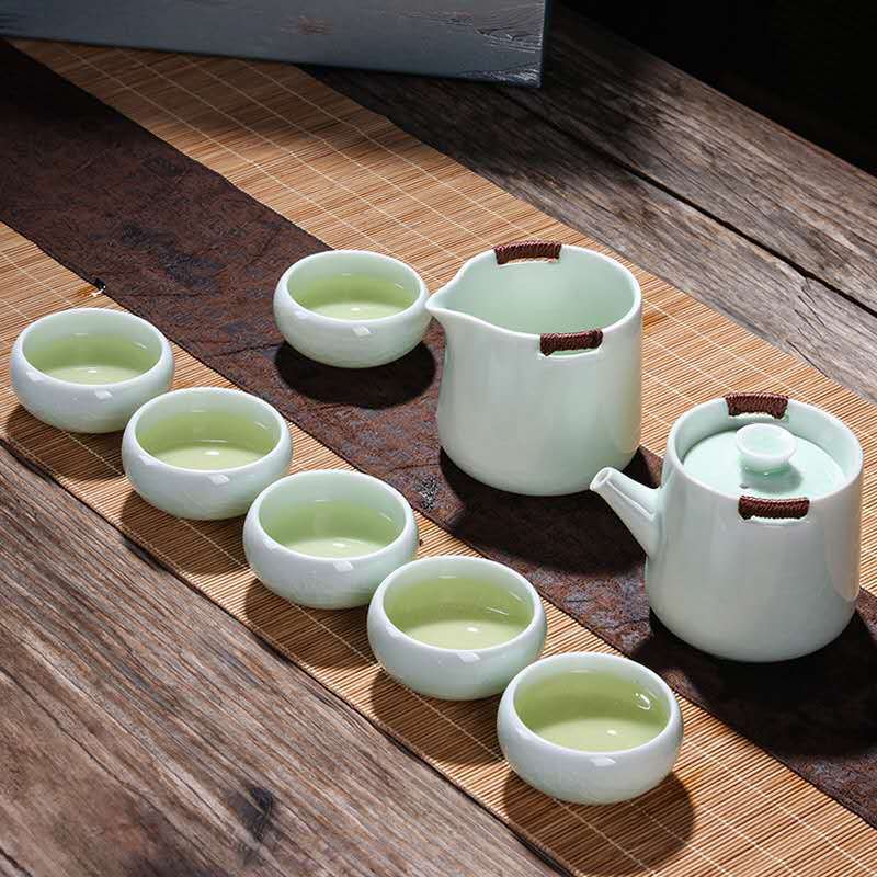 哥窑整套日式茶具套装外出家用送礼功夫茶套组茶壶茶杯佳节办手礼