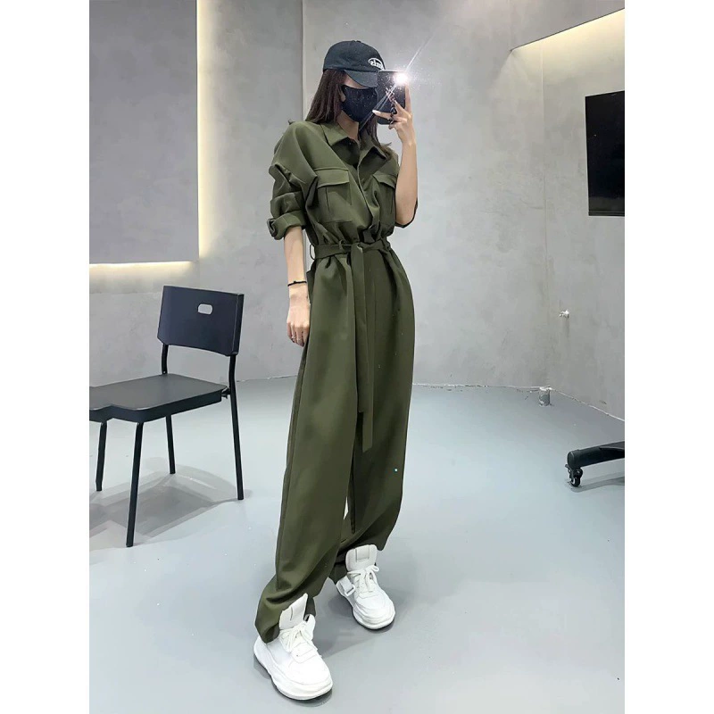 Дизайнерские Комбинезоны женские 2023 весенне-осенние модные свободные красивые высокие стройнящие комбинезоны с широкими штанинами