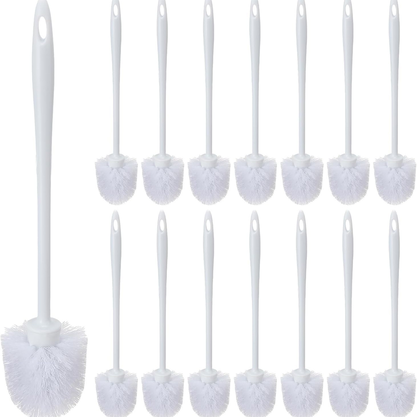 Cepillo de inodoro de punta redonda Cepillo para lavar el inodoro Cepillo para colgar en la pared sin callejones sin salida para el hogar Cepillo de limpieza de reemplazo de mango largo