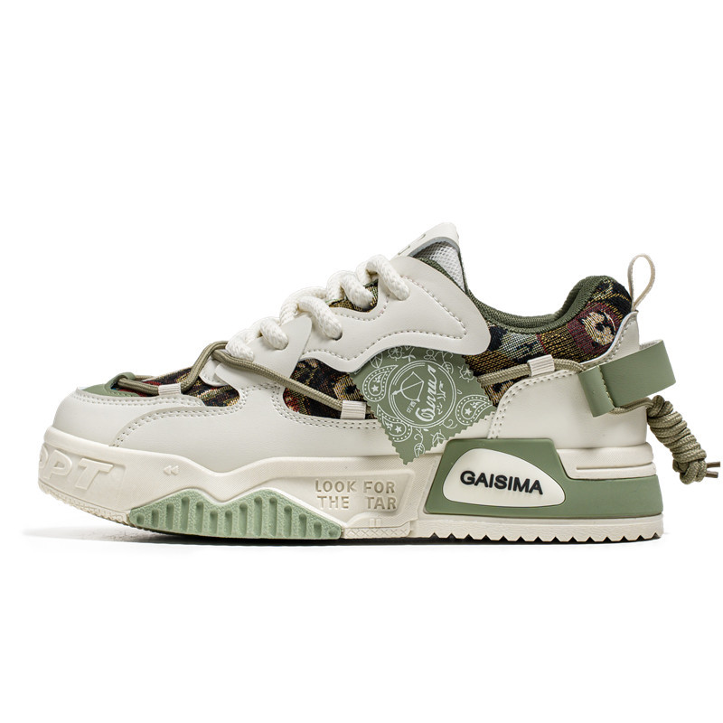 Zapatos de hombre de verano transfronterizos para jóvenes de moda coreana, deportes y ocio, zapatos antideslizantes de suela gruesa, tamaño extra grande 4748 todo fósforo