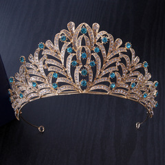 跨境熱采奢華新娘皇冠 新娘女王舞會禮服手工鑲鑽發冠發箍零售批