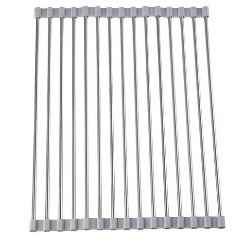 Pool drain rack kitchen foldable stainless steel dishwashing dish tableware storage rack sink drain rack