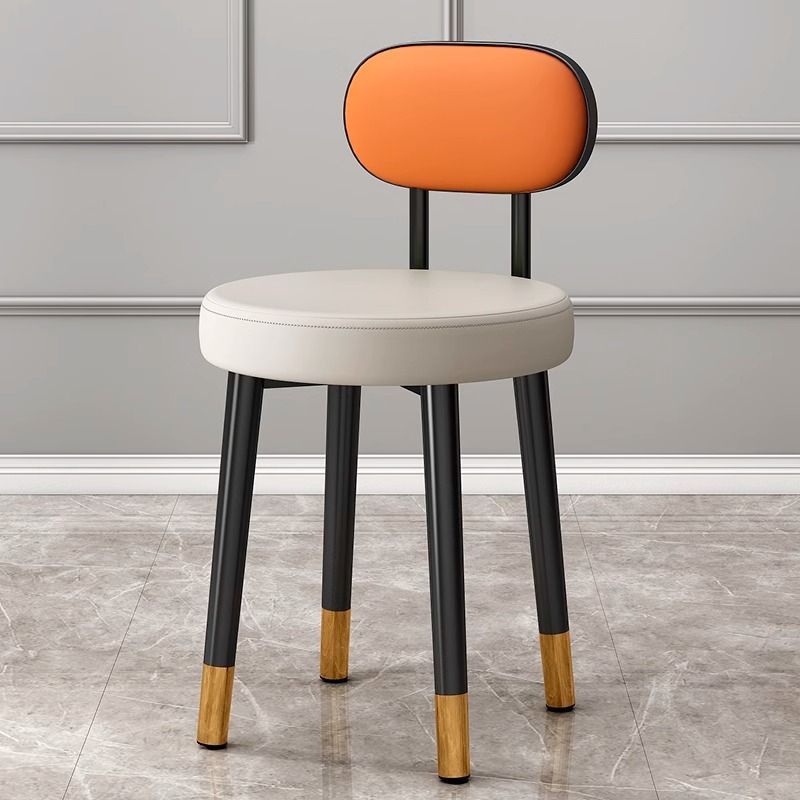 Casa ligera de lujo red alta sensación taburete redondo moderno simple manicuría silla de vestir respaldo de la chica dormitorio maquillaje de cama
