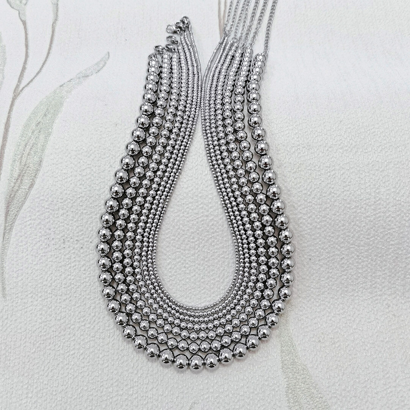 Modern Style Round Stainless Steel Necklace display picture 30