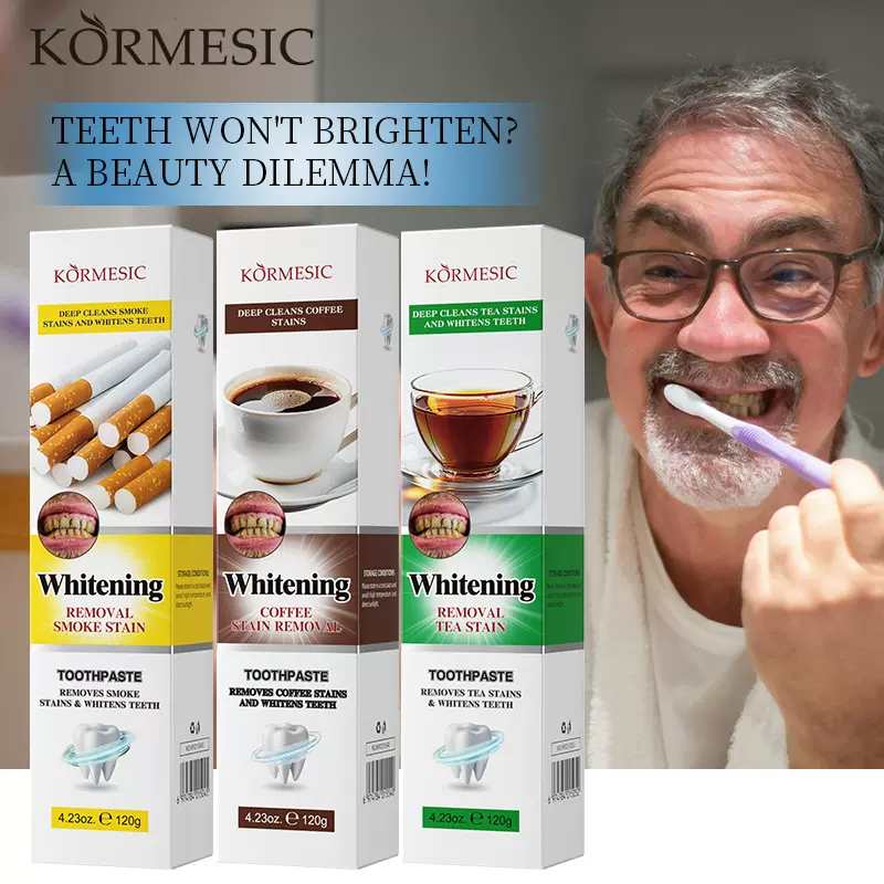 KORMESIC去烟渍牙膏toothbrushes全英文洁净牙齿跨境外贸厂家批发