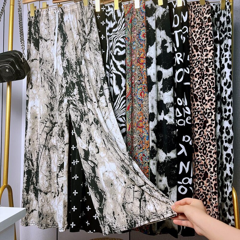 Carefully Selected 2026 New Women's Ice Silk Loose Drawstring Floral Pants High-Waisted Straight-Leg Casual Plus-Size Mom Pants