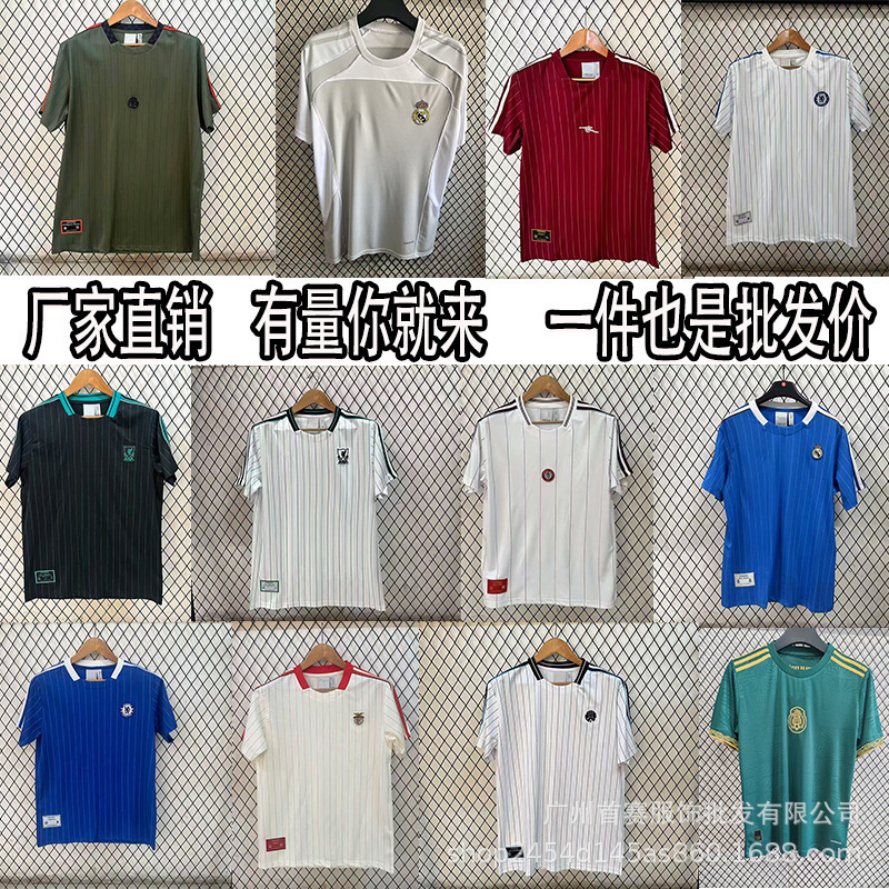 Wholesale 2025 Arsenal Real Madrid Retro Liverpool Mexican League Jersey Embroidered T-Shirt Football Uniform Team