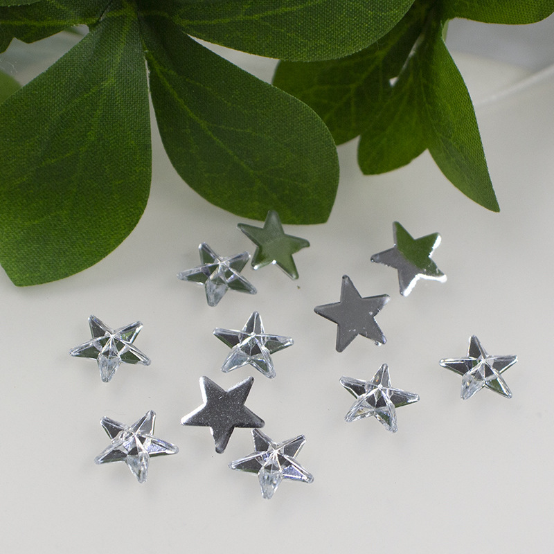 Transparent White Flat Five-pointed Star Acryl Diamond DIY Mini Large small size Special-shaped Nail Art Accessories Transparent White Flat Five-pointed Star Acryl Diamond DIY Mini Large small size Special-shaped Nail Art Accessories