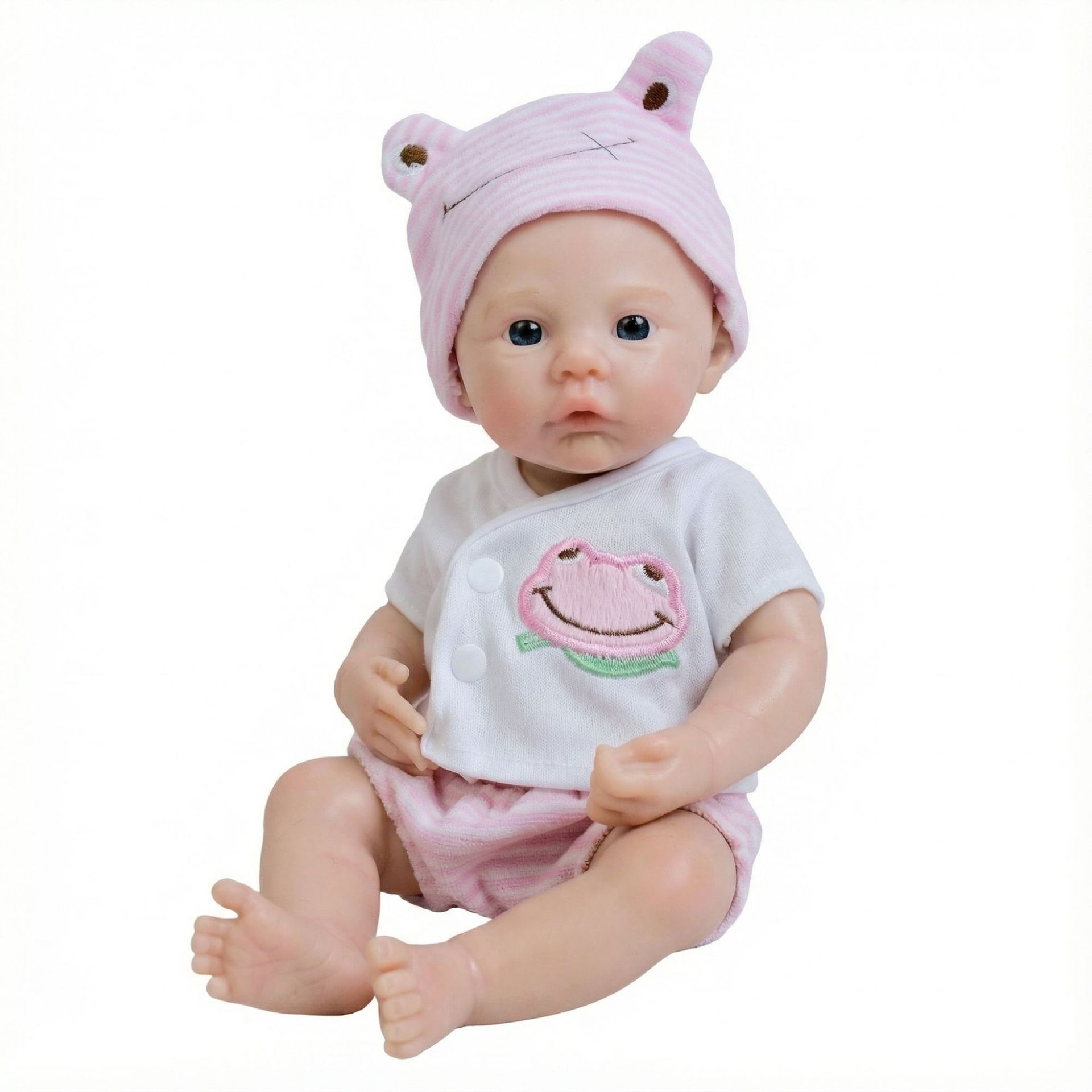 12 pulgadas Q Bullet sólido polvo rana sombrero meadow `simulación muñeca juguete para niños Navidad sólida silicona