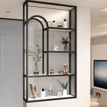 卫生间现代半墙长虹玻璃隔断铁艺置物架洗漱客厅不锈钢屏风玄关