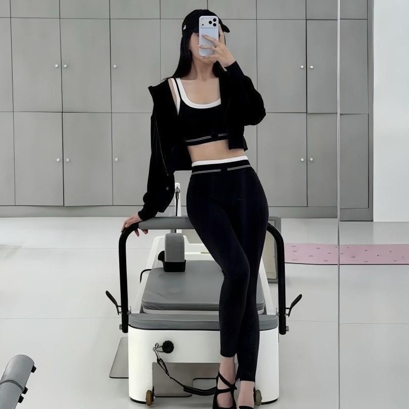 新品欧美瑜伽套装女假两件健身套装瑜伽长裤运动文胸背心运动服 运动户外厂家批发实拍图