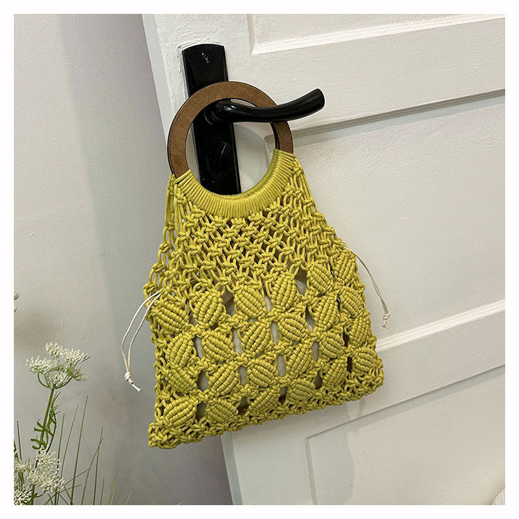 Women's Medium Fabric Solid Color Basic Classic Style Weave Hollow Open Straw Bag display picture 34