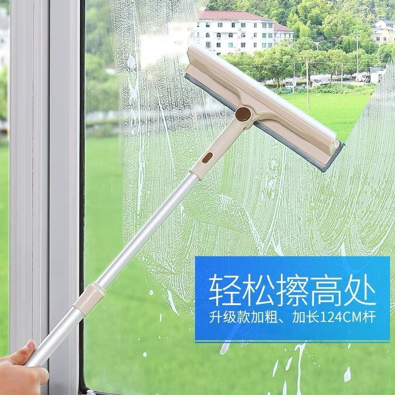 玻璃刷擦窗器可刮可擦双面伸缩杆高楼刮水器清洁清洗速卖通亚马逊