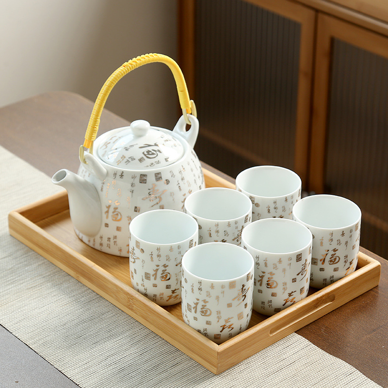 Liliang tetera conjunto de té de gran estilo japonés bandeja de té de cerámica taza de té Mesa hogar gran capacidad 1200 ml