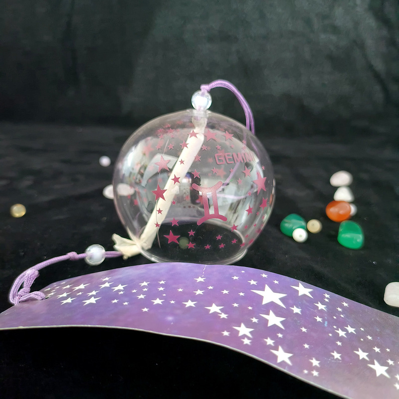 DIY 和風クリエイティブギフト 12 星座ガラス風鈴吊り飾り誕生日ギフト工芸品寝室の装飾風鈴|undefined