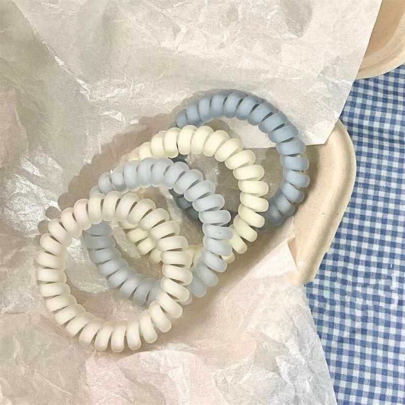 Sea Salt Blue Frosted Telephone Wire Hair Tie, Versatile and Stylish Elastic Hair Band for Women, High Elasticity, Durable, Traceless Hair Rope Hair Accessory Sea Salt Blue Frosted Telephone Wire Hair Tie, Versatile and Stylish Elastic Hair Band for Women, High Elasticity, Durable, Traceless Hair Rope Hair Accessory