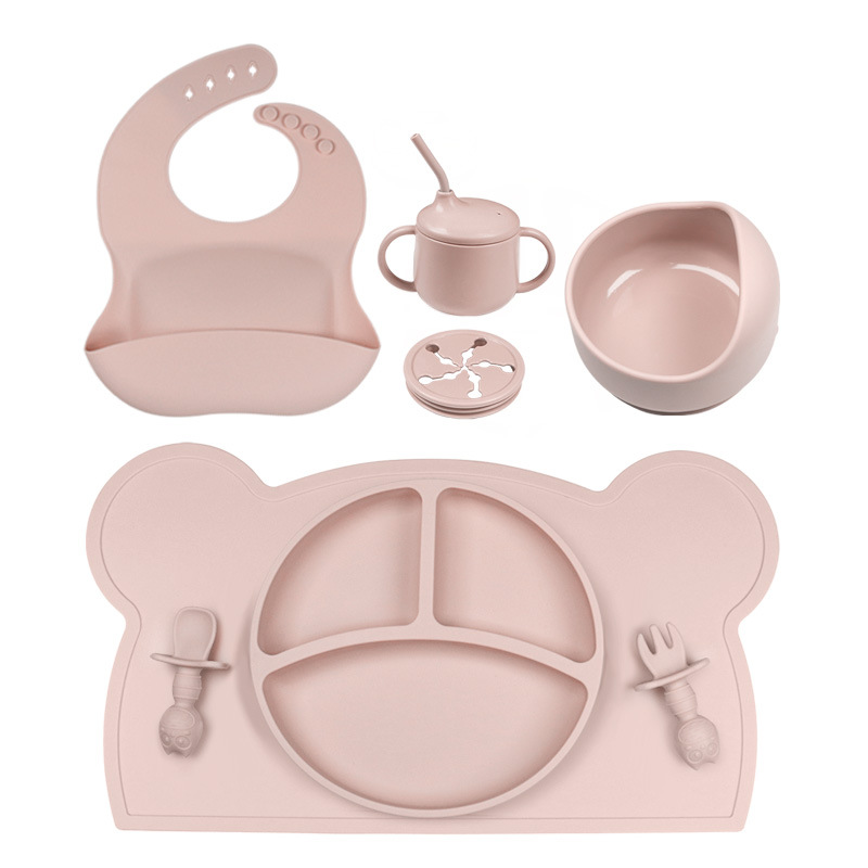 로터스 컬러 8 피스 베어 플레이스 매트 올빼미 포크 스푼