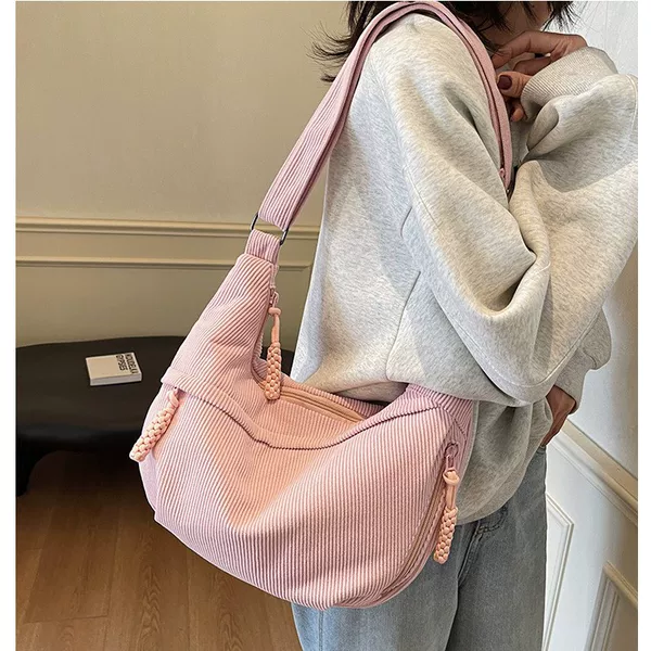 Dumpling-Shaped Crossbody Bag for Women, Trendy Casual Work Bag, Corduroy Versatile Shoulder Bag, Trendy Tote Underarm Bag