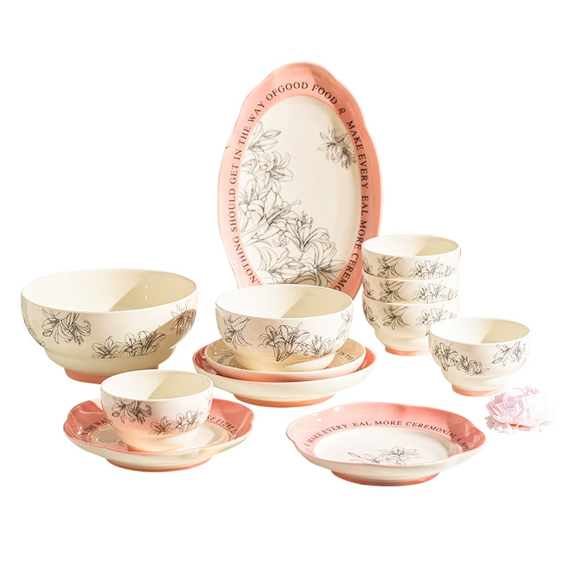 Kangmo Champs Dream Chanel-Style Ceramic Tableware Set - Full Dinnerware, 16-58 pcs, Birthday Gift