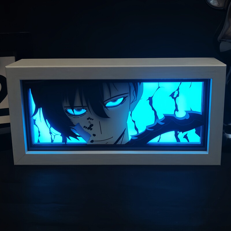 I Alone Upgrade Shuishun Animation 3D Paper Carving Lamp Stone Statues Surrounding Paper-cut Luminous Photo Frame Ornaments Nightlight