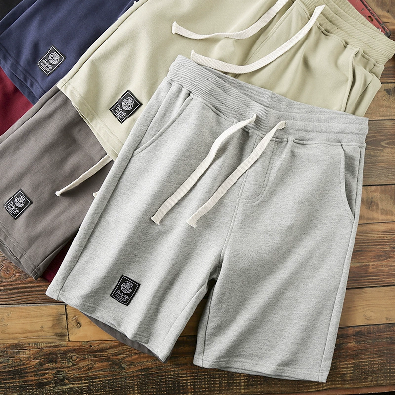 100 чесаный хлопок! Рыбья чешуя Терри! Летние мужские Базовые универсальные Дышащие Трикотажные повседневные шорты