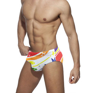 Uxh European and American Colorful Star Men's Sexy Briefs White Adult Spot Fashion Close-Fitting Briefs for Men