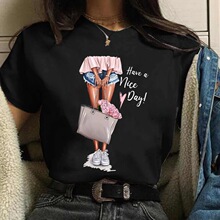 Maycaur Woman Fashion Print T Shirt Harajuku 90s Ulzzang Bla