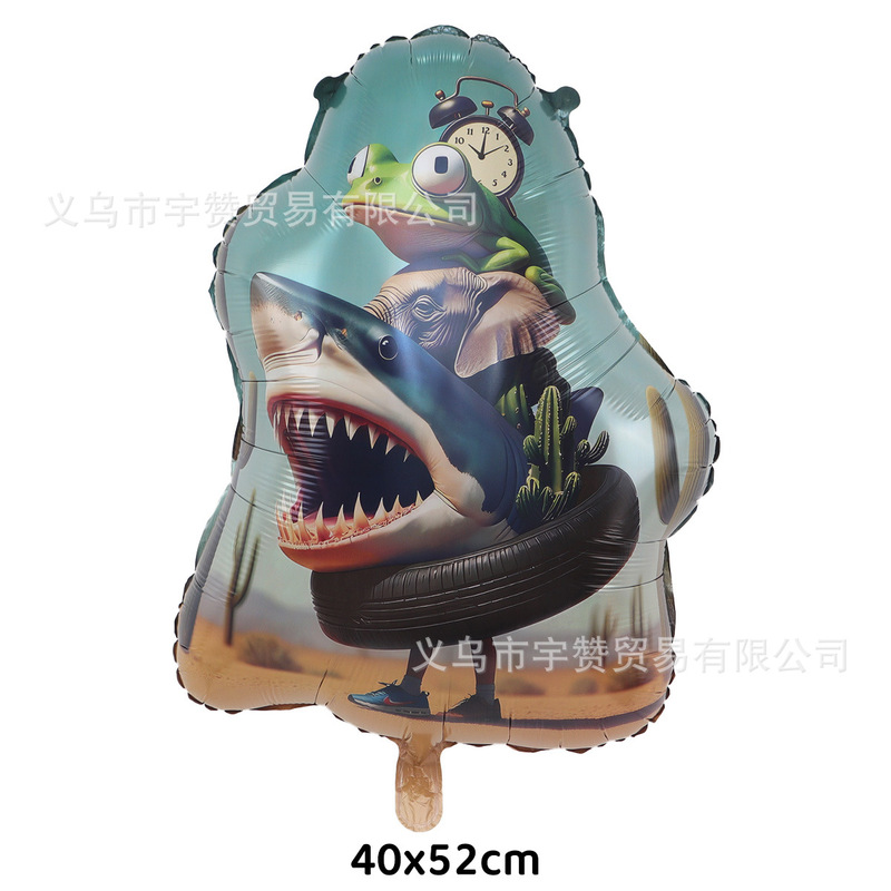 跨境美国山海经tungtungsahur木棍人卡布奇诺香蕉猴鲨鱼铝膜气球|undefined