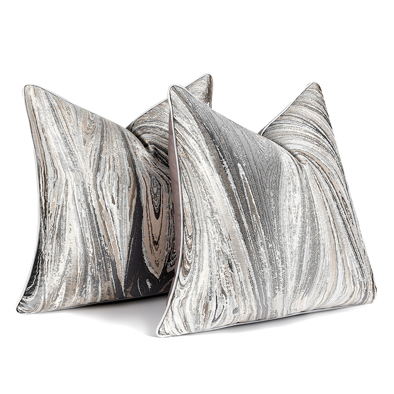 Luxury High-Precision Piping Edge Pillow Cushion Hotel Bedside Cushion Soft Decorative Pillow Cover