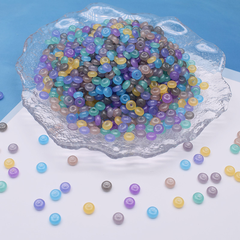 Cross-border hot 6*3mm mixed color abacus beads donut beaded diy bracelet necklace beaded jewelry accessories wholesale