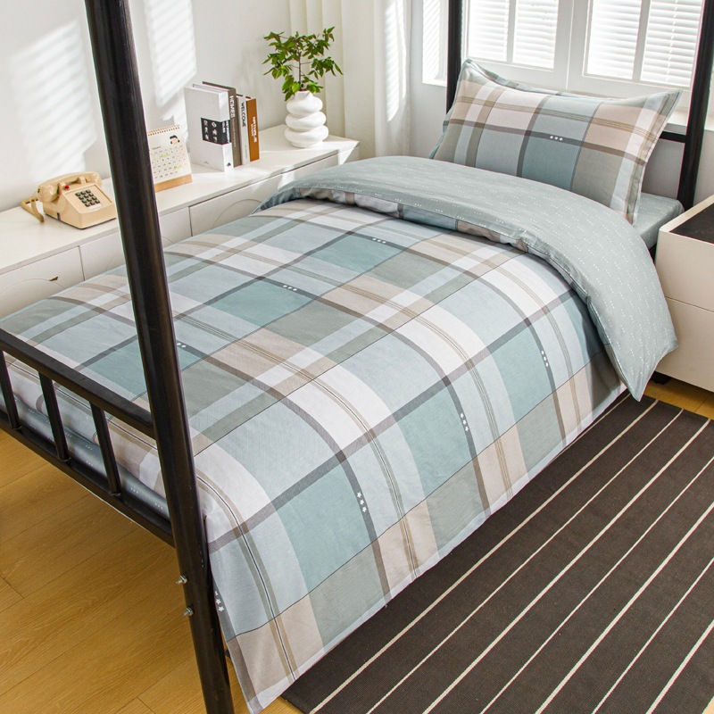 Juego de algodón de tres piezas para dormitorio de estudiantes, juego de seis piezas de algodón puro, funda de edredón, litera, kit de dormitorio, compra al por mayor