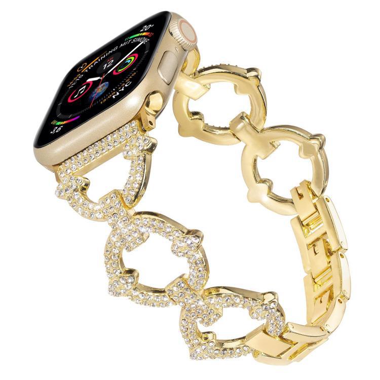 Correa de reloj de Apple con diamantes en forma de O para Apple Watch 38 - 49mm pulseras de metal de moda femenina