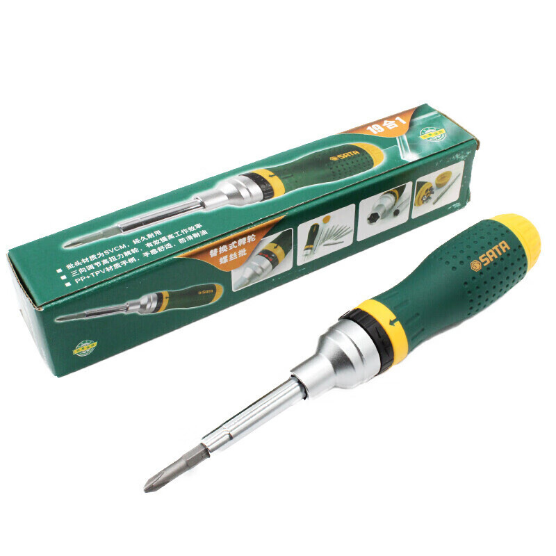 SATA 09350 19 en 1 conjunto de destornillador de trinquete multifuncional