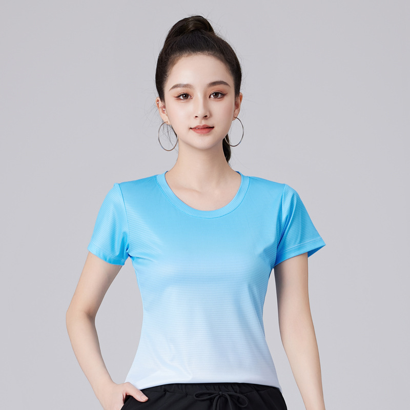 广场舞服装夏季跳舞衣服套装舞蹈服透气健身操速干衣短袖徒步