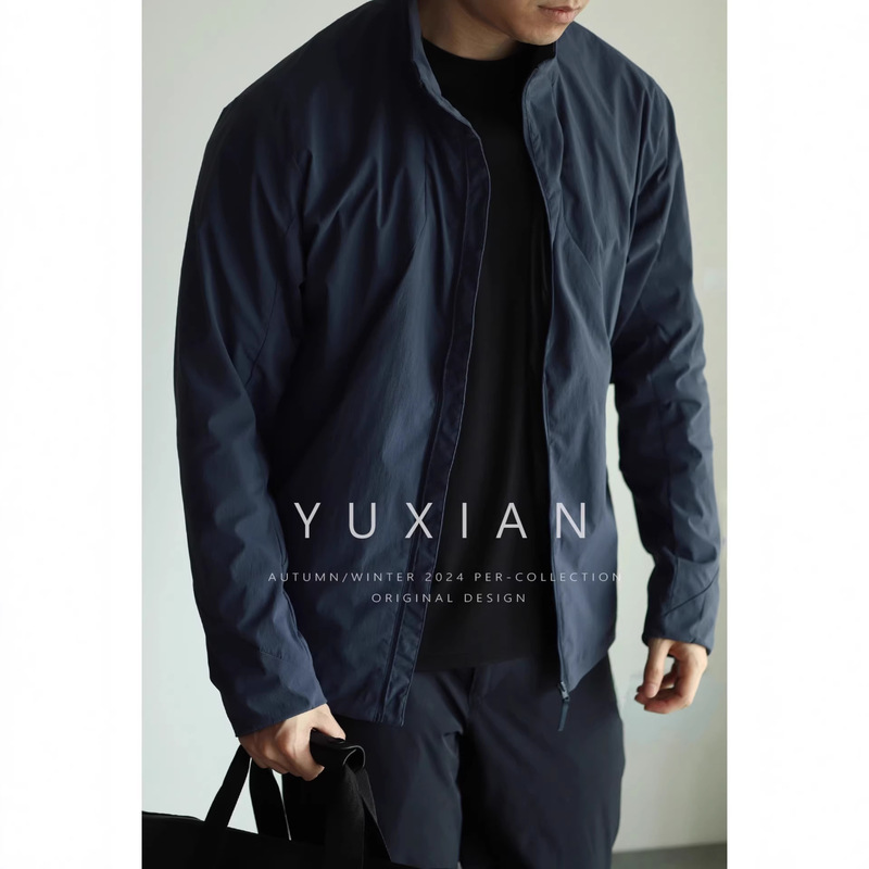 [Traveler] 2025 Advanced Gray Thin Lightweight Spring/Summer Stand Collar Jacket Business Coat for Men