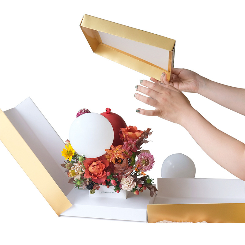 Caja de flores caja sorpresa ramo de globos caja de regalo caja de arreglo floral plegable caja de flores portátil de san valentín